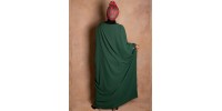 Abaya couleur vert canard manches serrées en soie de medine